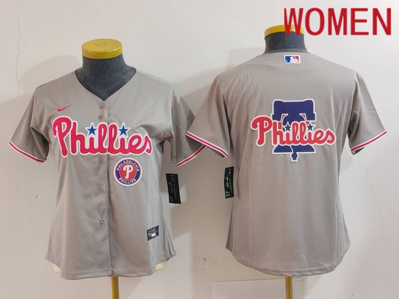 Women Philadelphia Phillies Blank Grey Game 2024 Nike MLB Jersey style 4